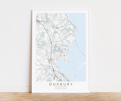 Duxbury Massachusetts Map Print