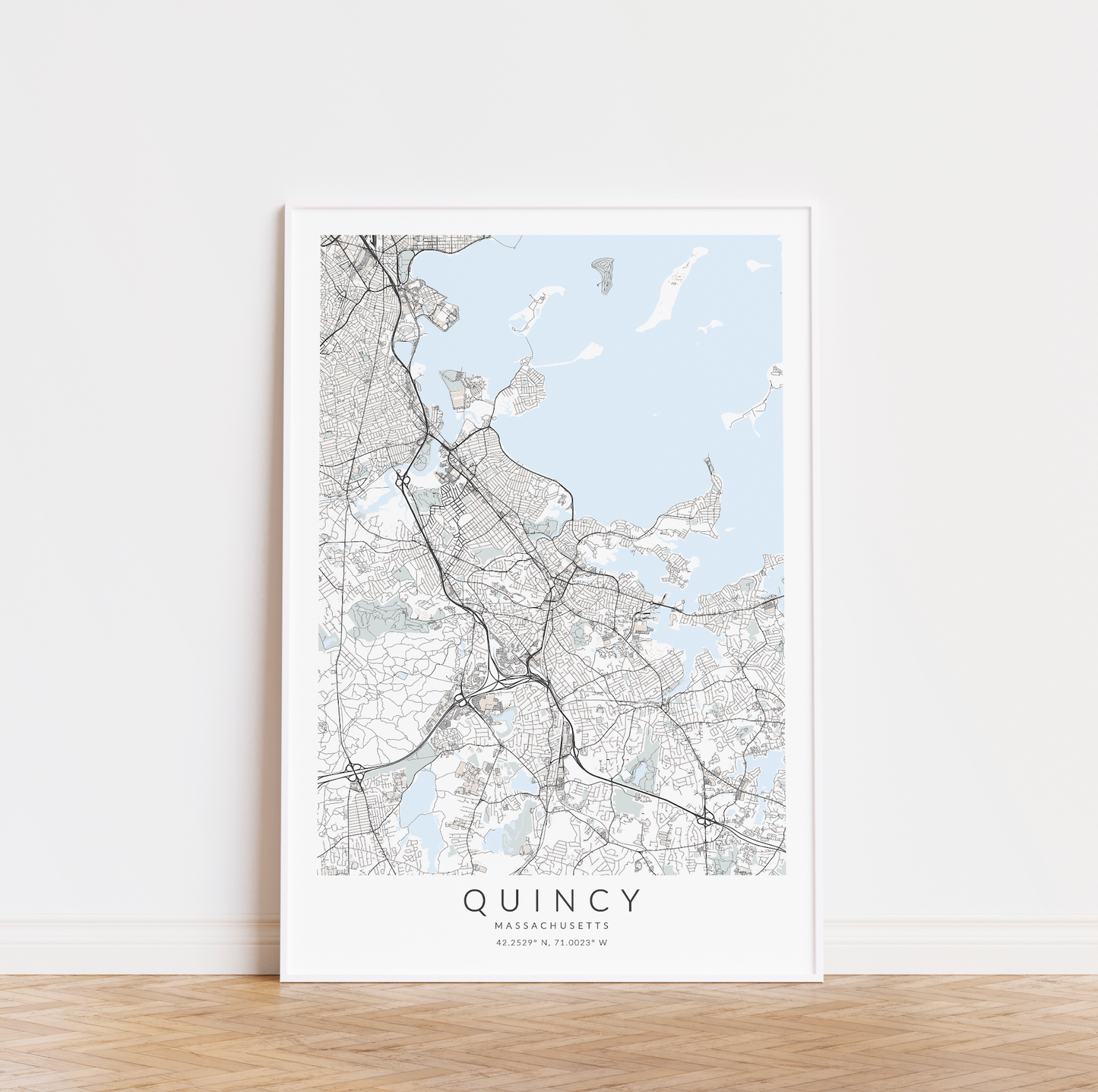 Quincy Massachusetts Map Print