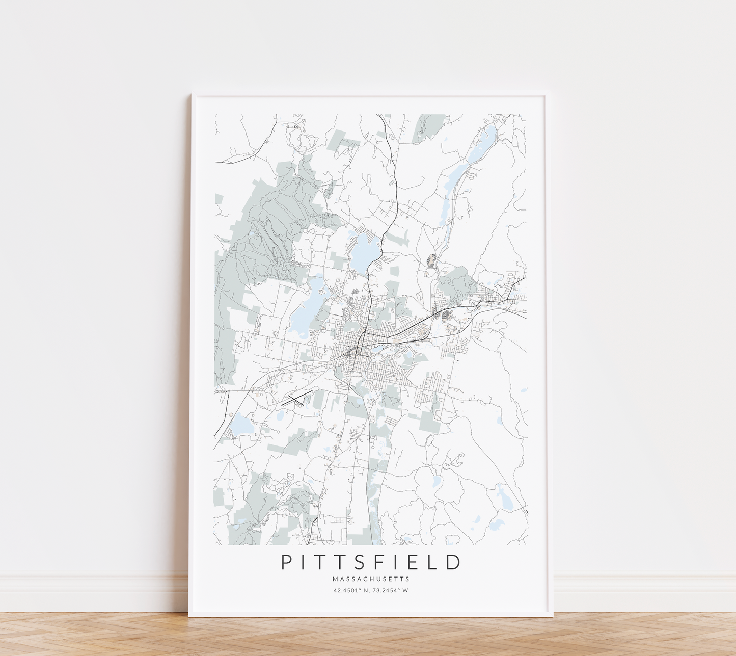 Pittsfield Massachusetts Map Print