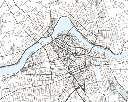 Lowell Massachusetts Map Print