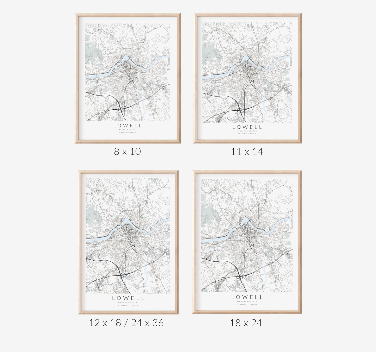 Lowell Massachusetts Map Print