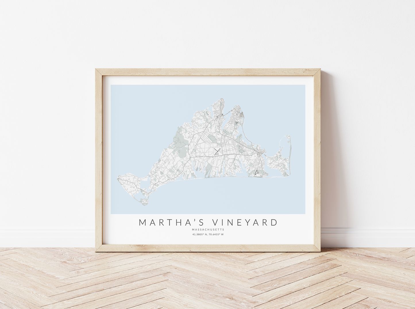 Martha's Vineyard Map Print Landscape
