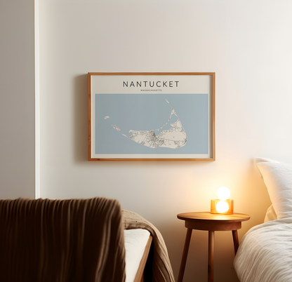 Nantucket Minimalist Map Print Landscape