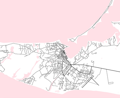 Nantucket Minimalist Map Print Landscape