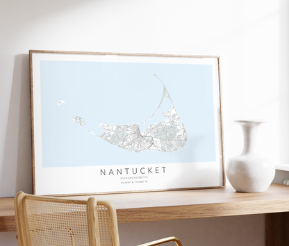 Nantucket Map Print Landscape