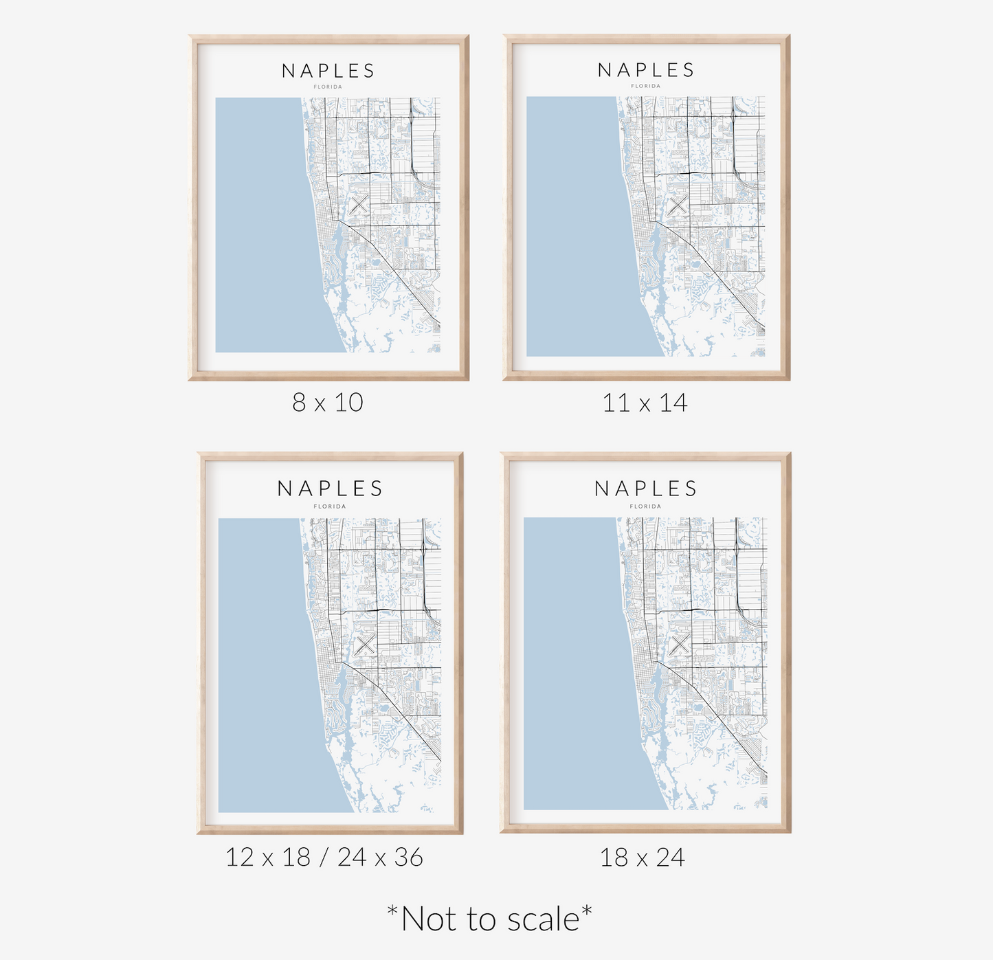 Naples Florida Minimalist Map Print