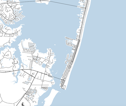 Ocean City Maryland Minimalist Map Print