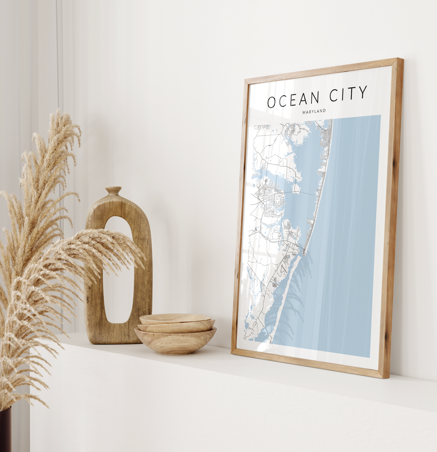 Ocean City Maryland Minimalist Map Print