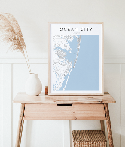 Ocean City Maryland Minimalist Map Print