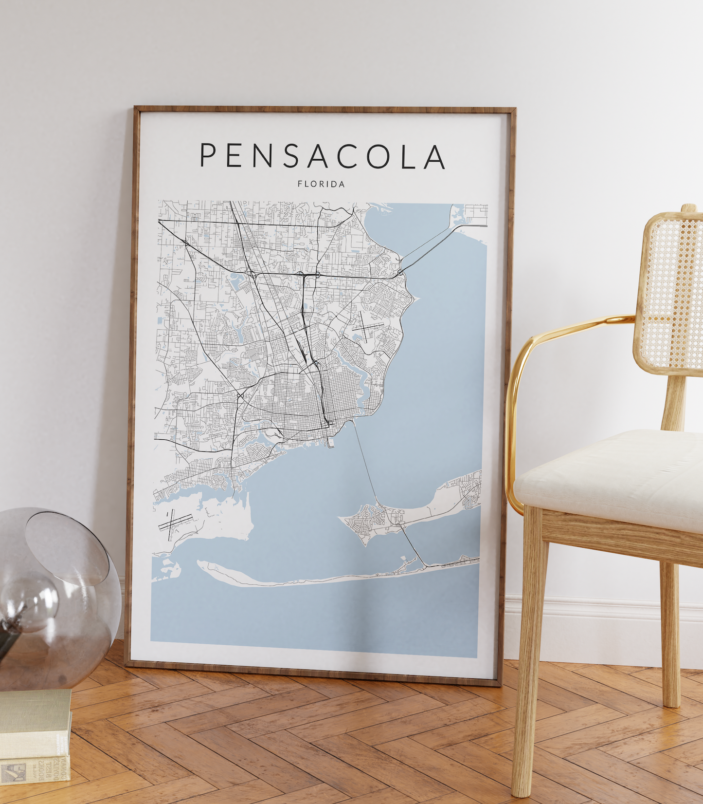 Pensacola Florida Minimalist Map Print