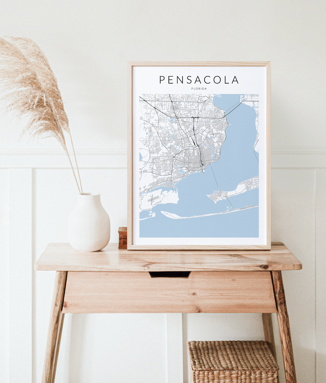 Pensacola Florida Minimalist Map Print