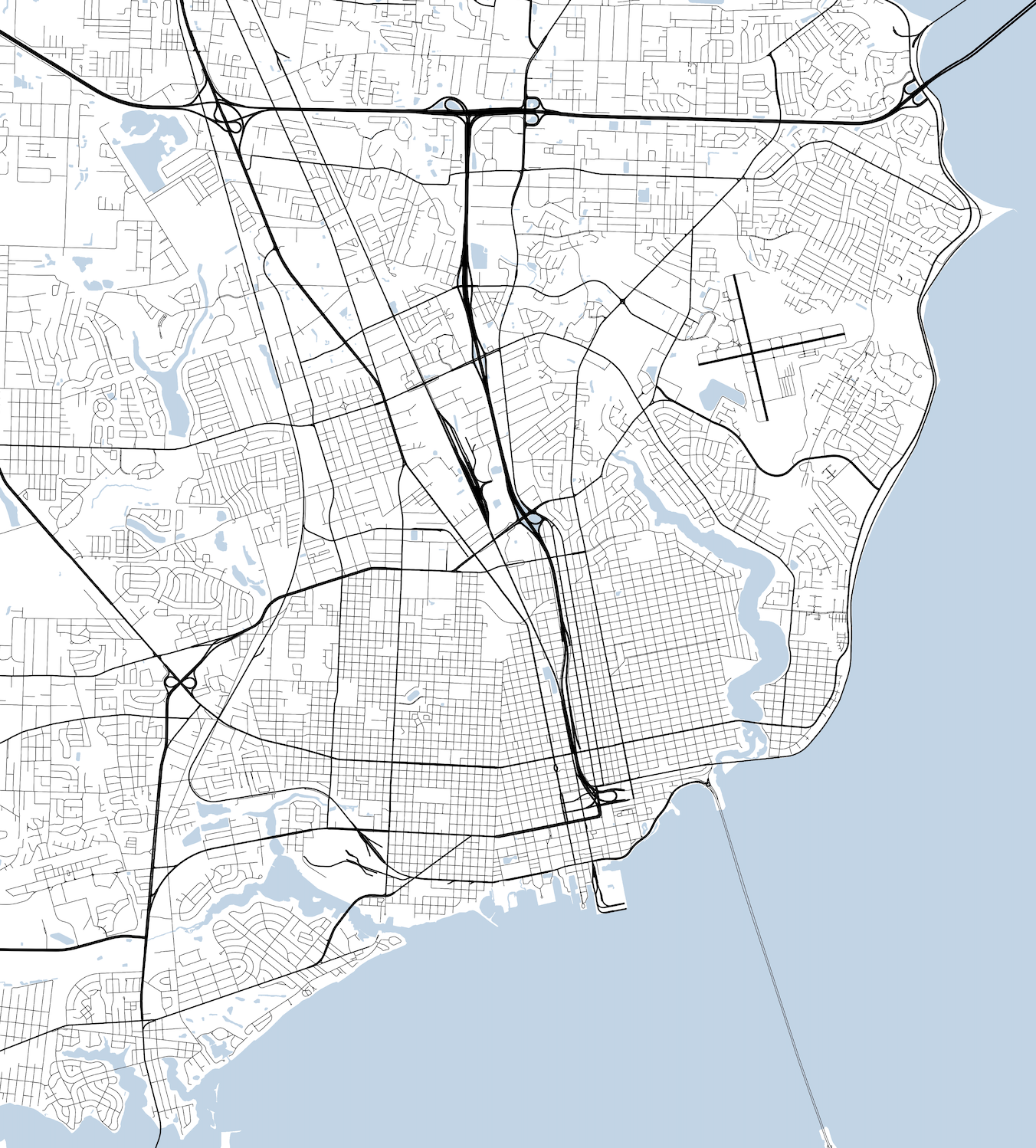 Pensacola Florida Minimalist Map Print