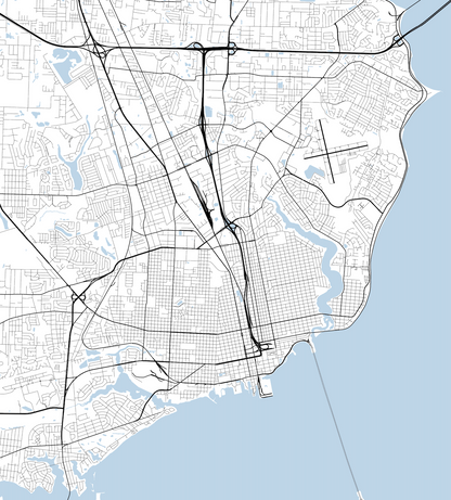 Pensacola Florida Minimalist Map Print