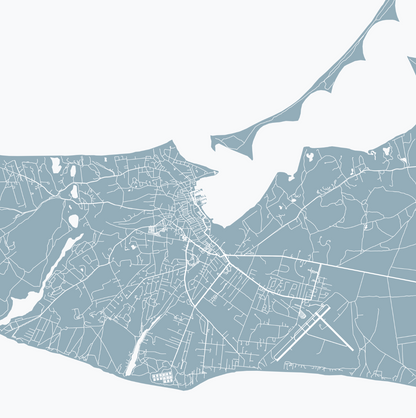 Nantucket Map Print Landscape