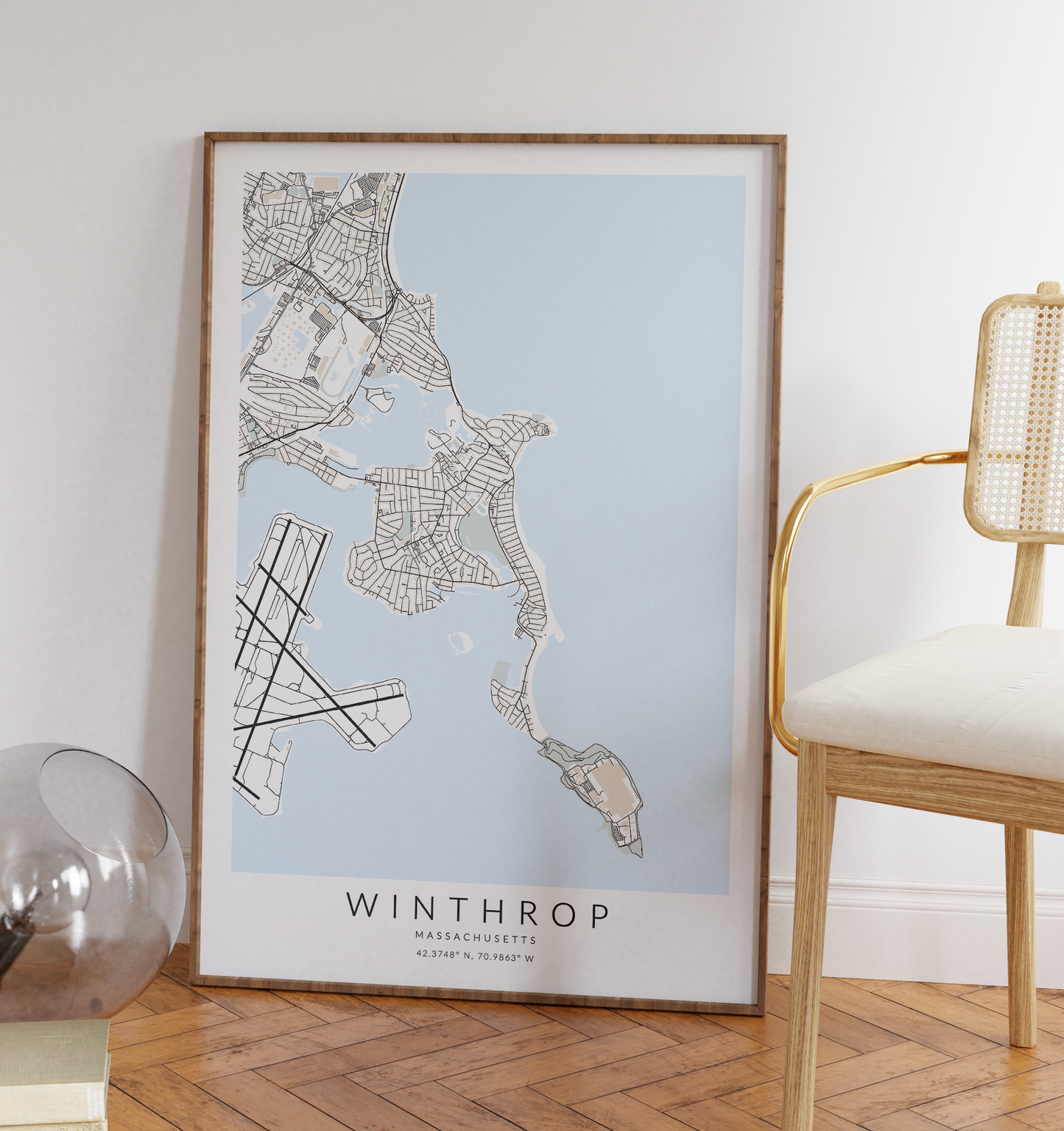 Winthrop Massachusetts Map Print