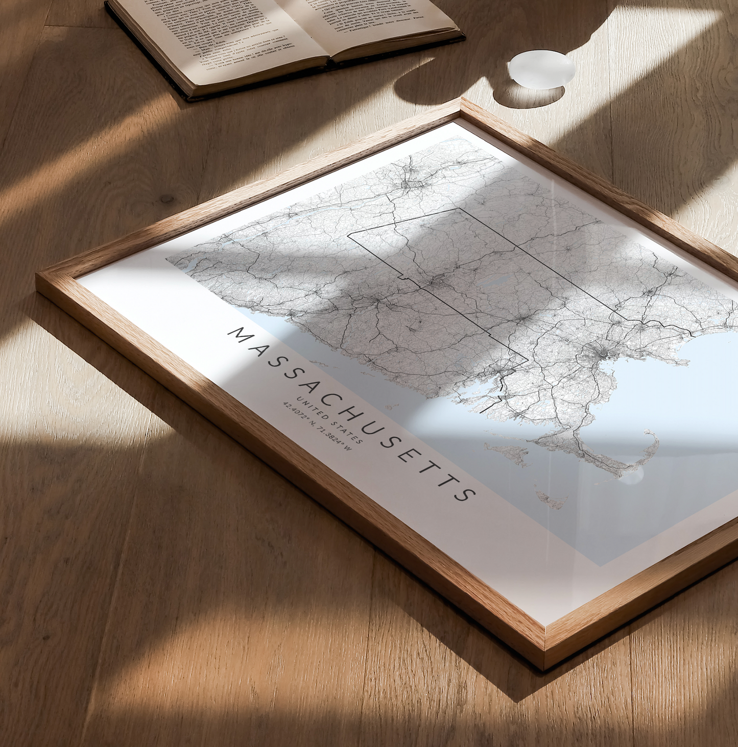 Massachusetts State Map Print