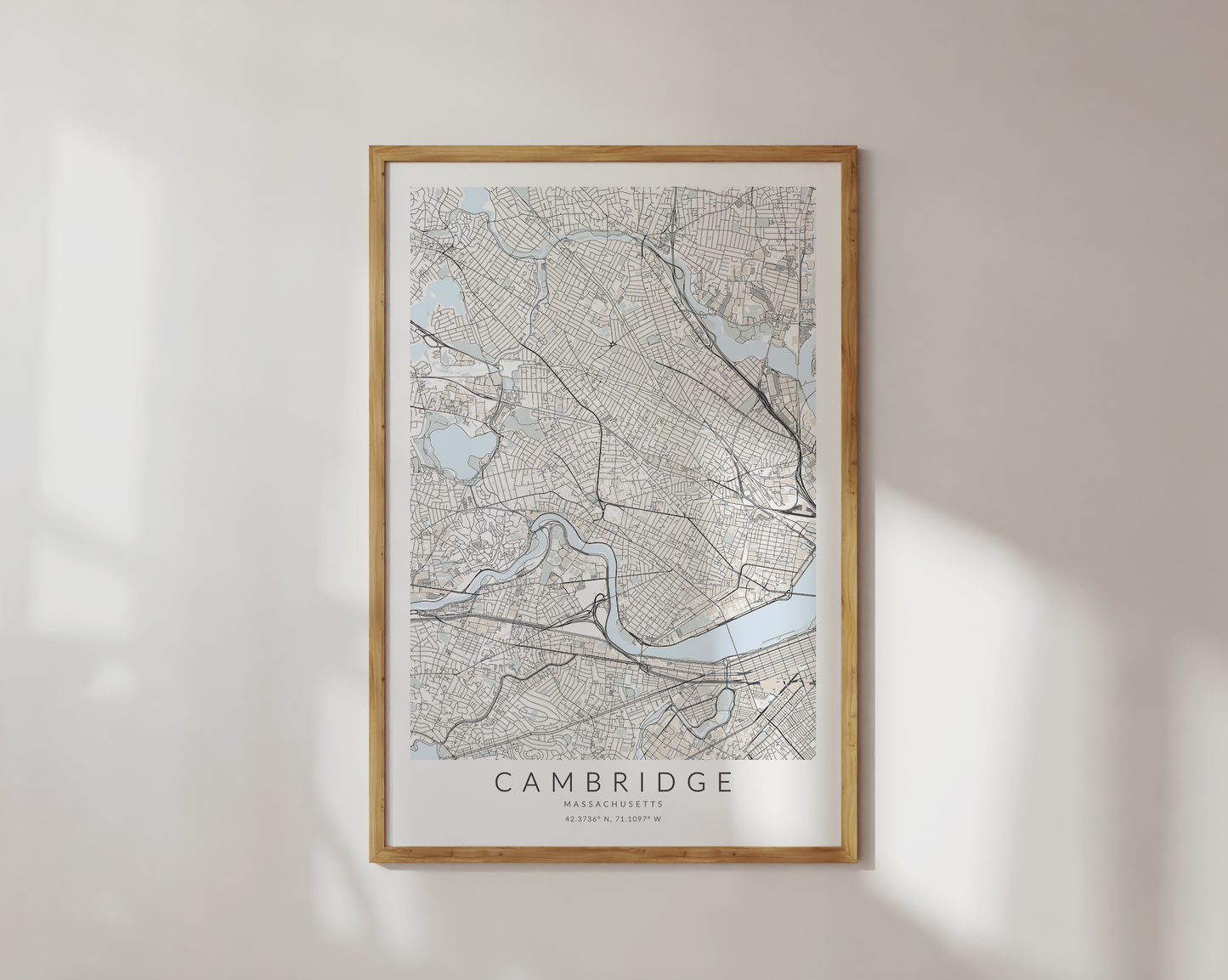 Cambridge Massachusetts Map Print
