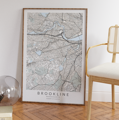 Brookline Map Print