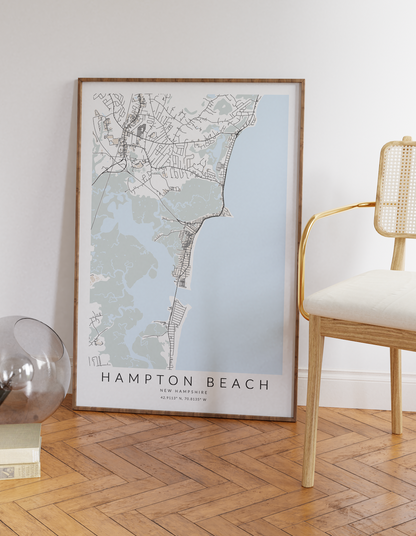 Hampton Beach Map Print
