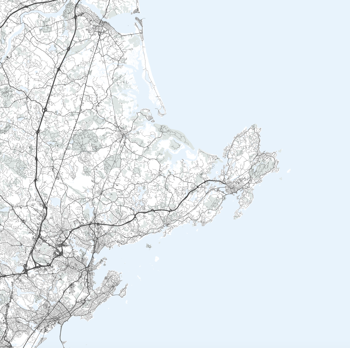 Massachusetts Coast Map Print
