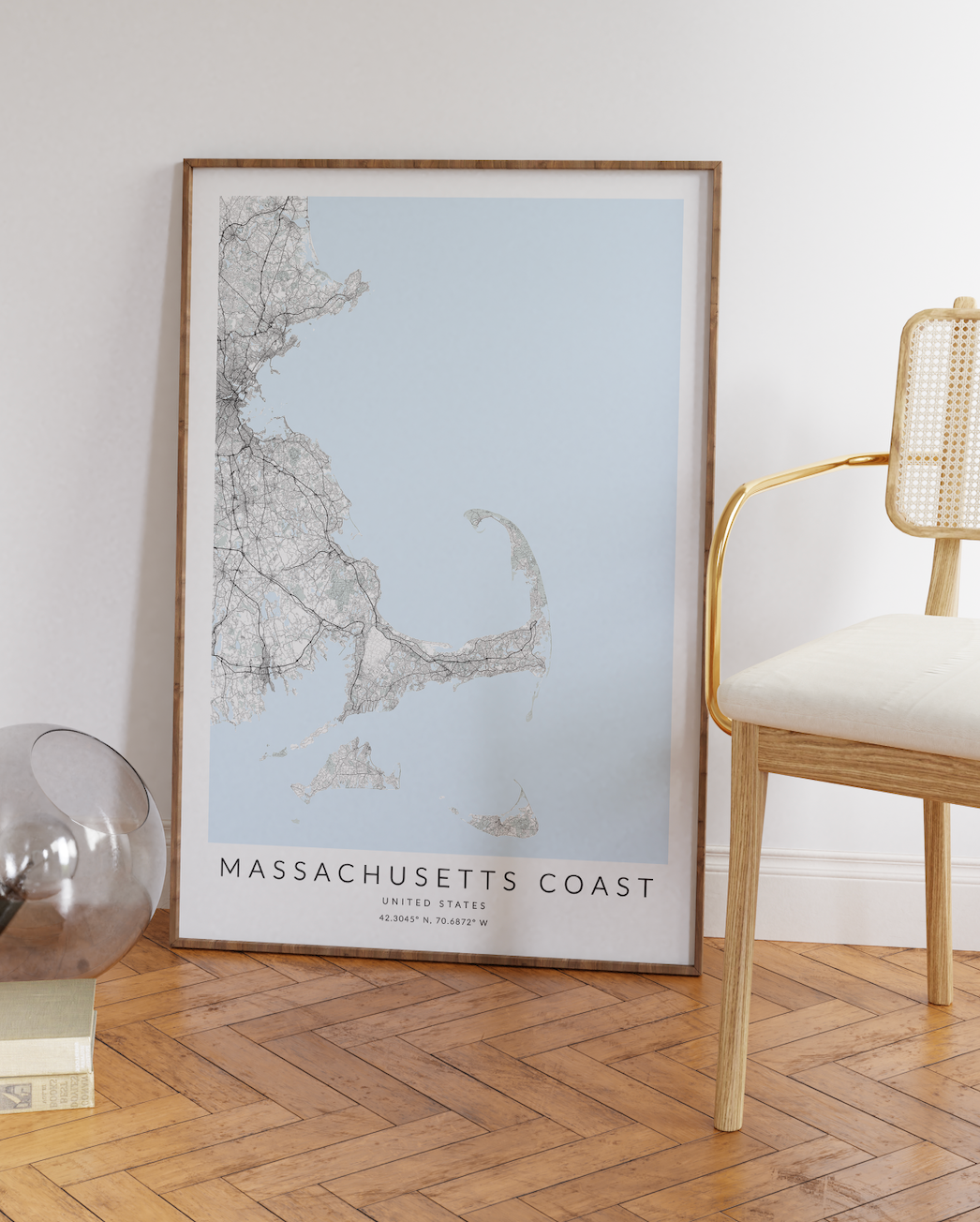 Massachusetts Coast Map Print