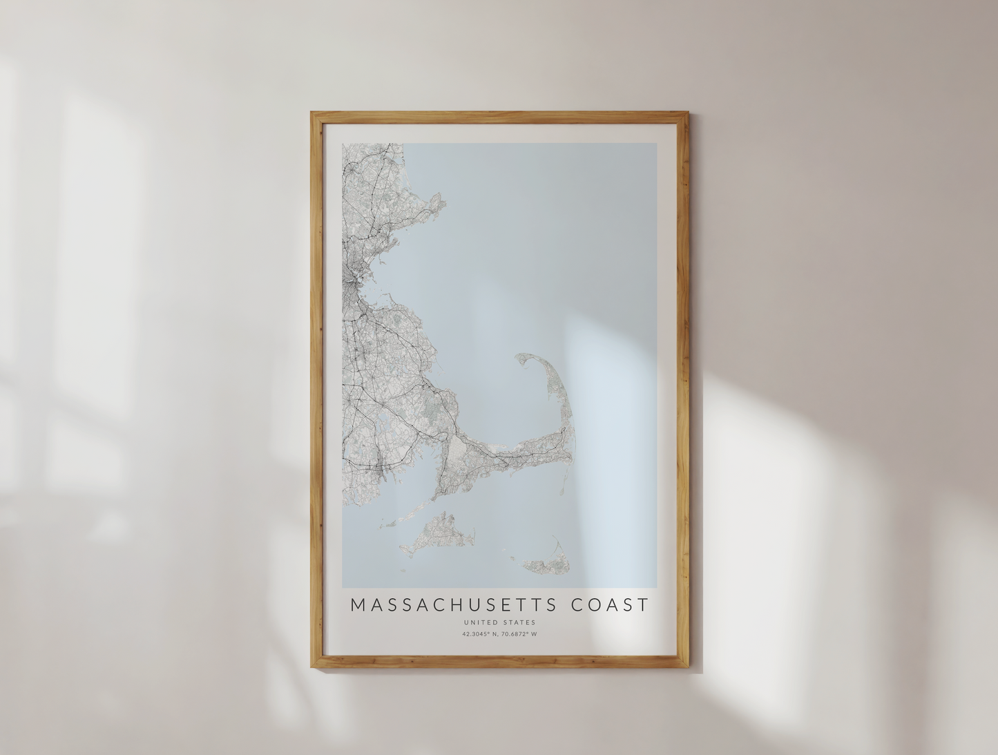 Massachusetts Coast Map Print