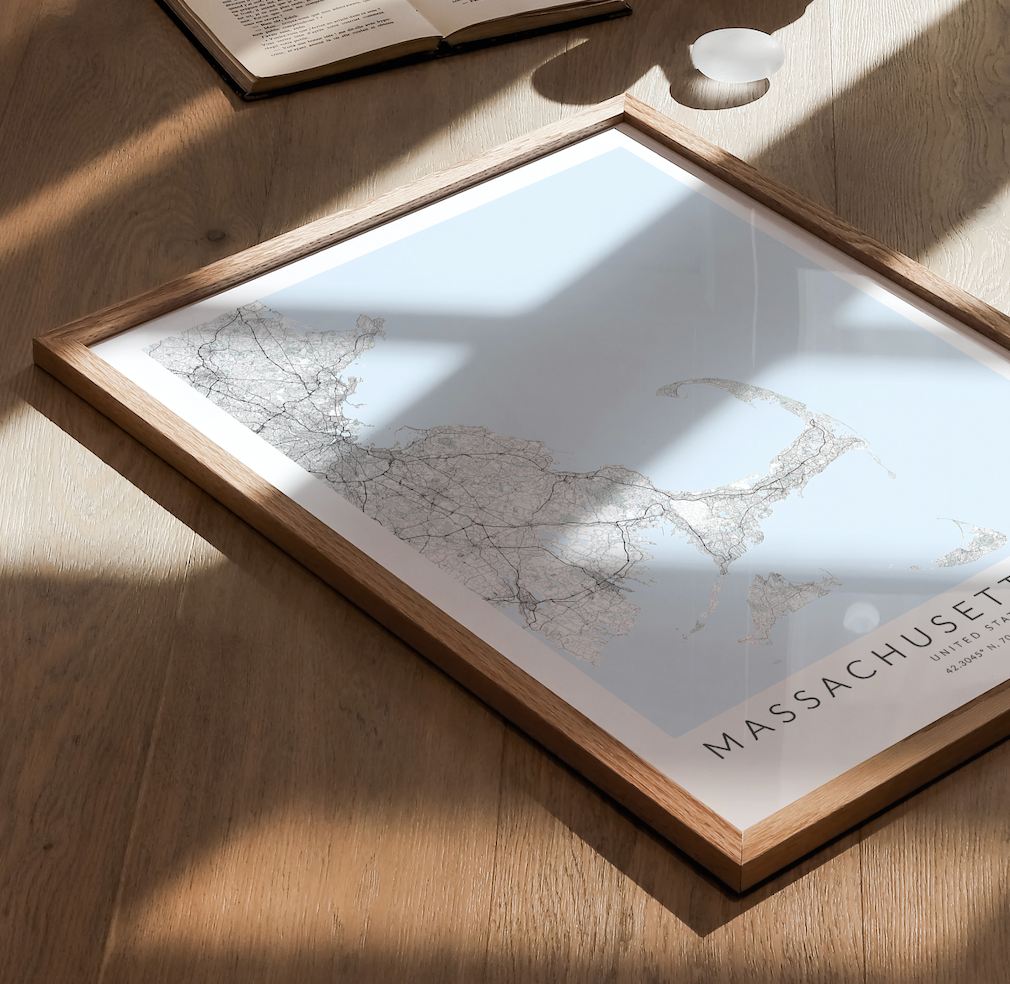 Massachusetts Coast Map Print