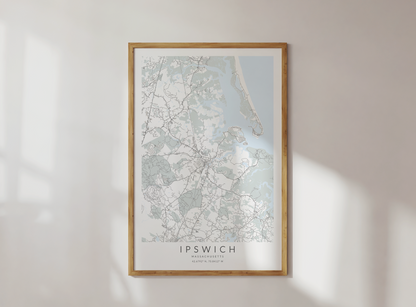 Ipswich Massachusetts Map Print