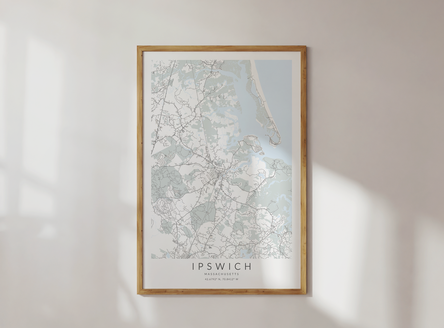 Ipswich Massachusetts Map Print