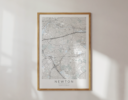 Newton Map Print