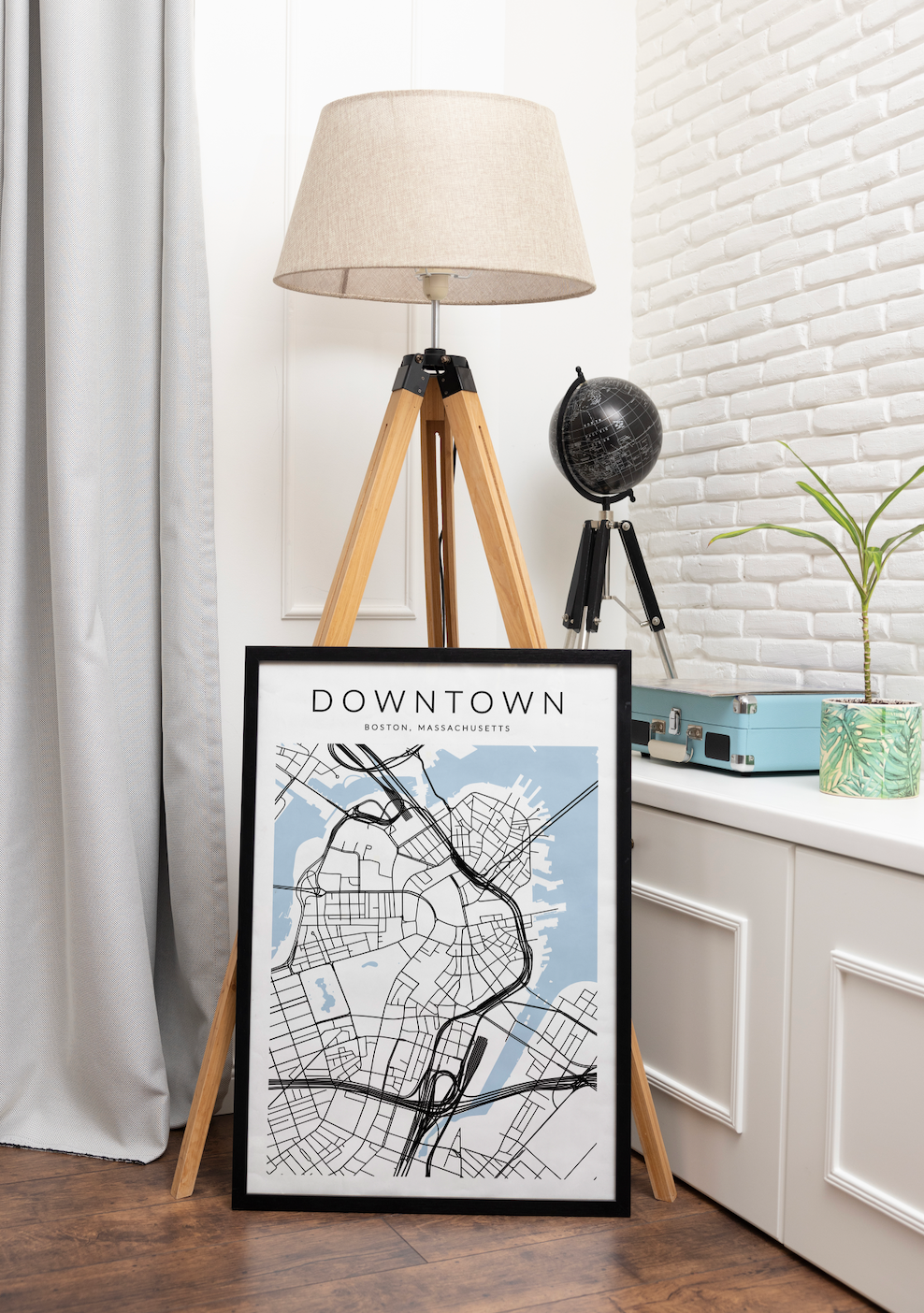 Downtown Boston Map Print