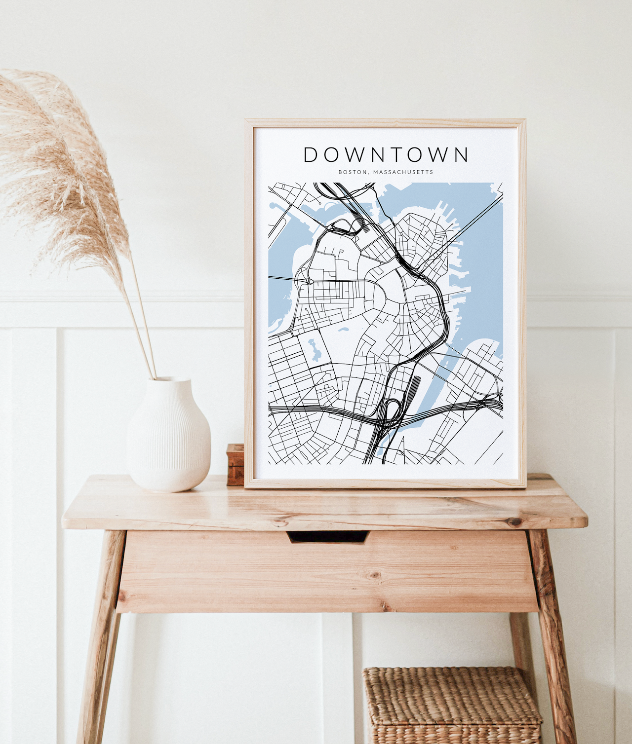Downtown Boston Map Print