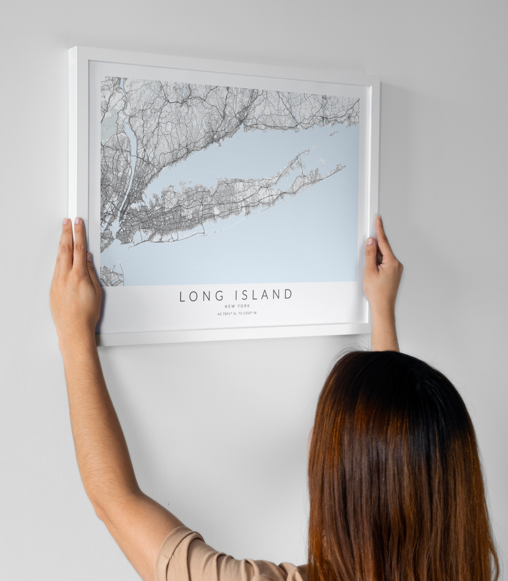 Long Island New York Map Print Landscape