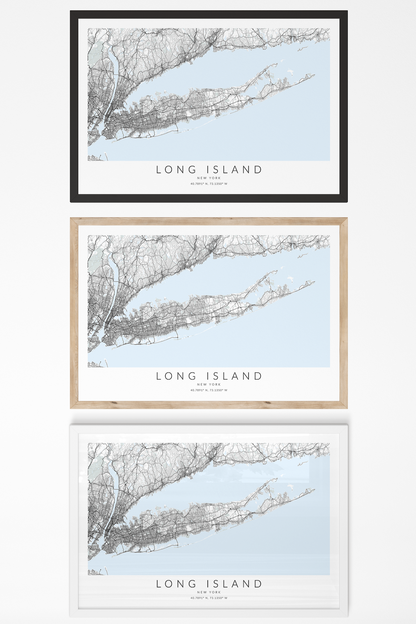 Long Island New York Map Print Landscape