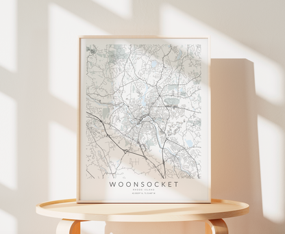 Woonsocket Map Print