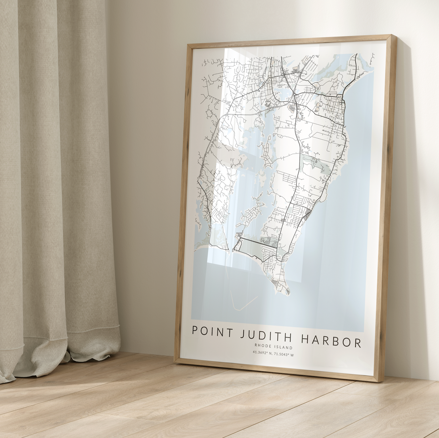 Point Judith Harbor Map Print