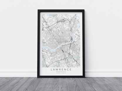 Lawrence Map Print