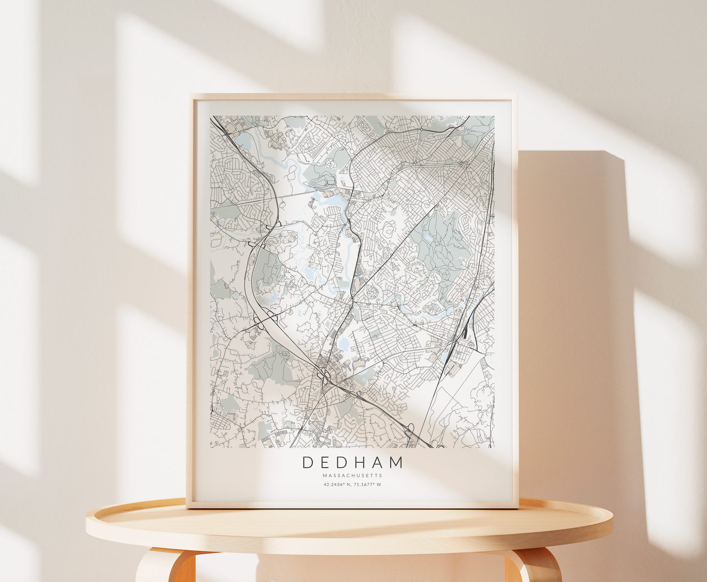 Dedham Map Print