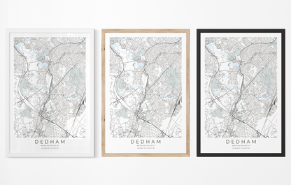 Dedham Map Print
