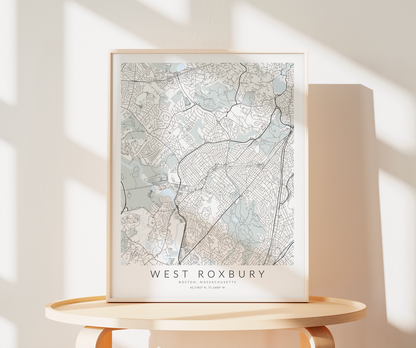 West Roxbury Map Print