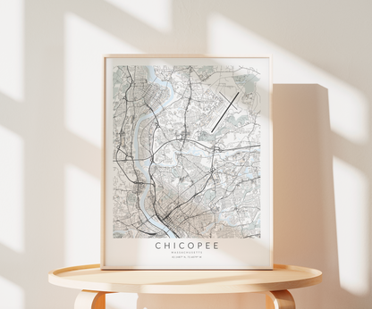 Chicopee Map Print