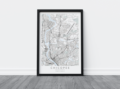 Chicopee Map Print