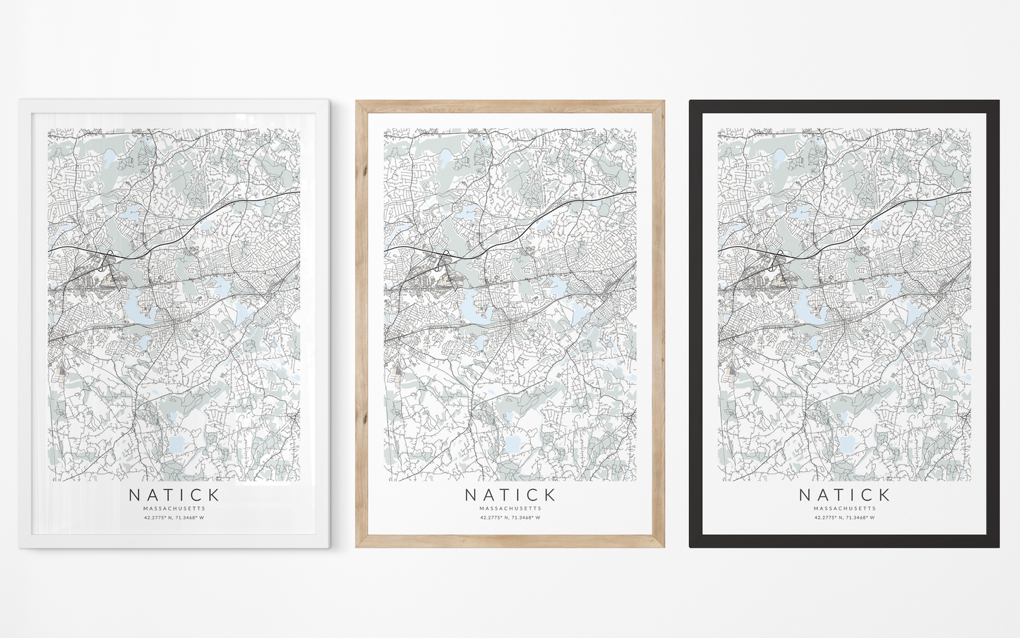 Natick Map Print