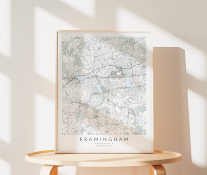 Framingham Map Print