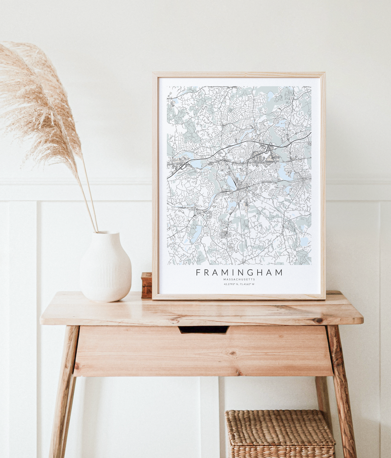 Framingham Map Print