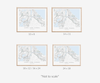 Cape Cod Canal Map Print