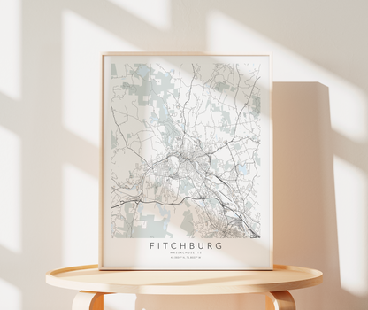 Fitchburg Map Print