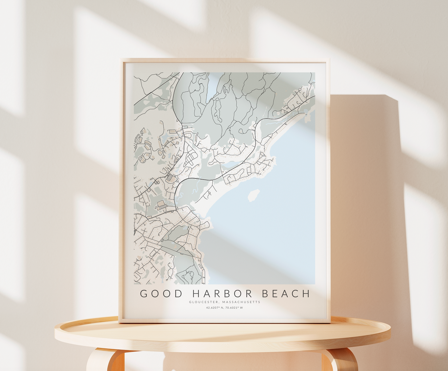 Good Harbor Beach Map Print