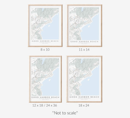 Good Harbor Beach Map Print