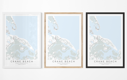Crane Beach Map Print